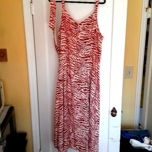 Really cute Ivy Street ankle length dress size 3X rust and off white colors